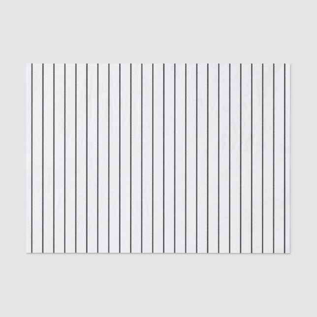 Papier Mousseline Rayure fine et noire sur fond blanc (Recto)