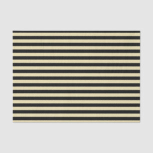Papier Mousseline Rayures beiges et noires