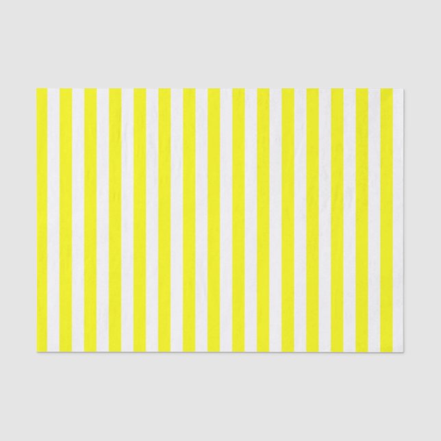 Papier Mousseline Rayures blanches et jaunes (Recto)