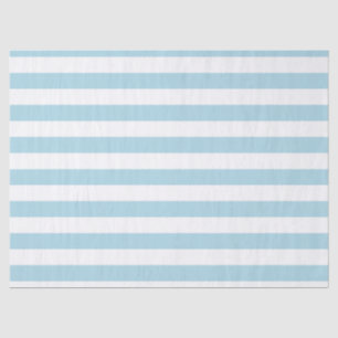 Papier Mousseline Rayures Bleu Clair et Blanc