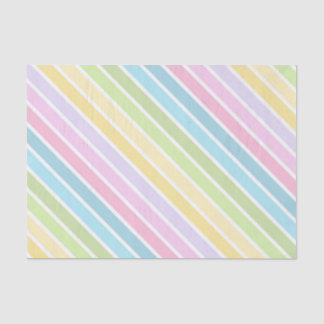 PAPIER MOUSSELINE RAYURES BLEU PASTEL VERT JAUNE ROSE VIOLET