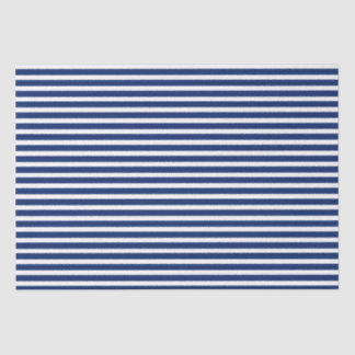 Papier Mousseline Rayures bleues et blanches