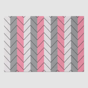Papier Mousseline Rayures Chevron Noir Gris Rose