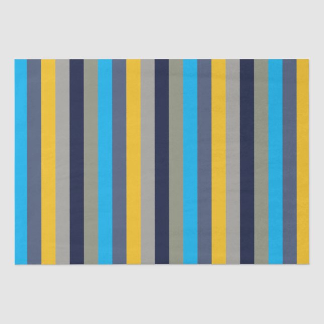 Papier Mousseline Rayures Colorées  (Recto)