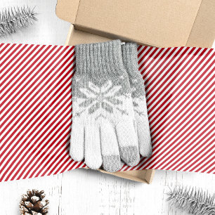 Papier Mousseline Rayures de Canne à Sucre Rouges et Blanches Noël