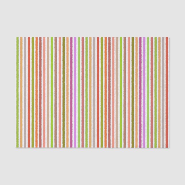 Papier Mousseline Rayures de craie - crèmes et couleurs multi (Recto)