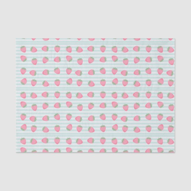Papier Mousseline Rayures de fraise rose (Recto)