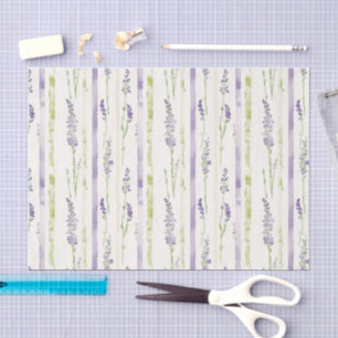 Papier Mousseline Rayures de lavande Fleur Anniversaire