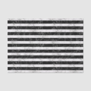 Papier Mousseline Rayures de marbre noires et blanches audacieuses