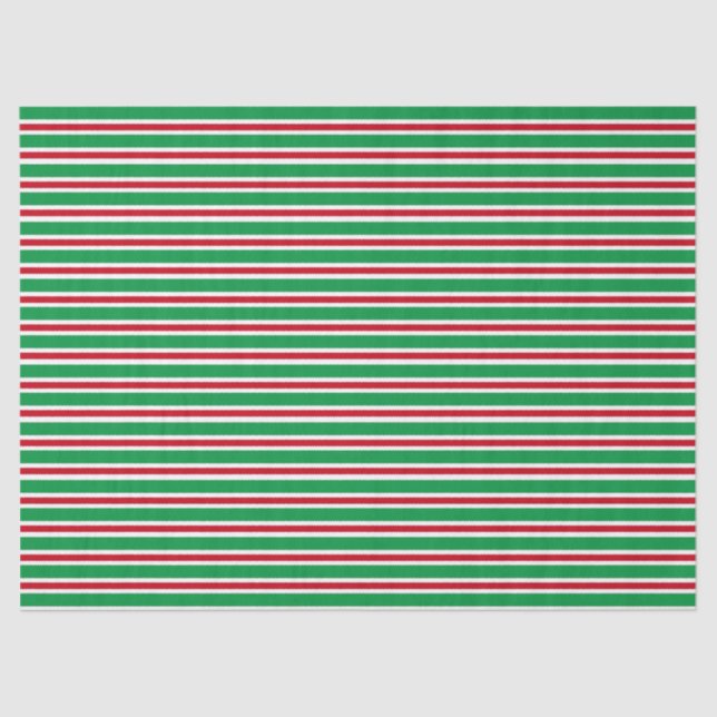 Papier Mousseline Rayures de Noël (Recto)