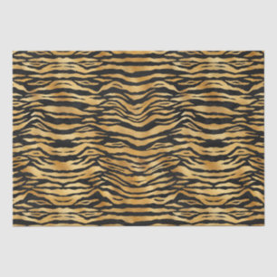Papier Mousseline Rayures de tigre doré   Motif audacieux d'animal s