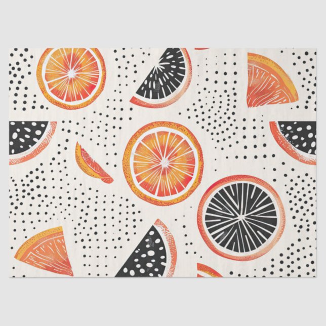 Papier Mousseline Rayures de tranches de citrus gras (2) (Recto)