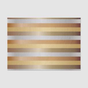 Papier Mousseline Rayures d'en cuivre, d'or, d'argent et de bronze