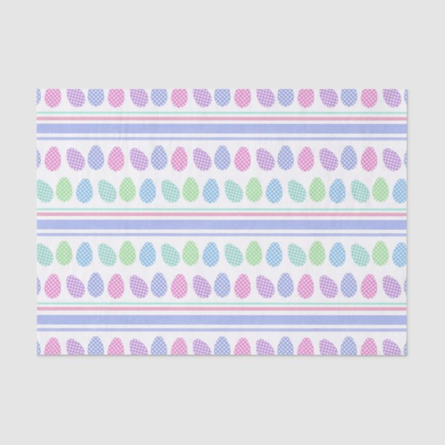 Papier Mousseline Rayures d'oeufs de Pâques (Recto)