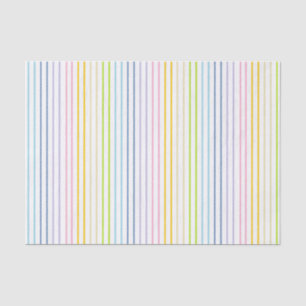 Papier Mousseline Rayures en pastel d'arc-en-ciel décrites par
