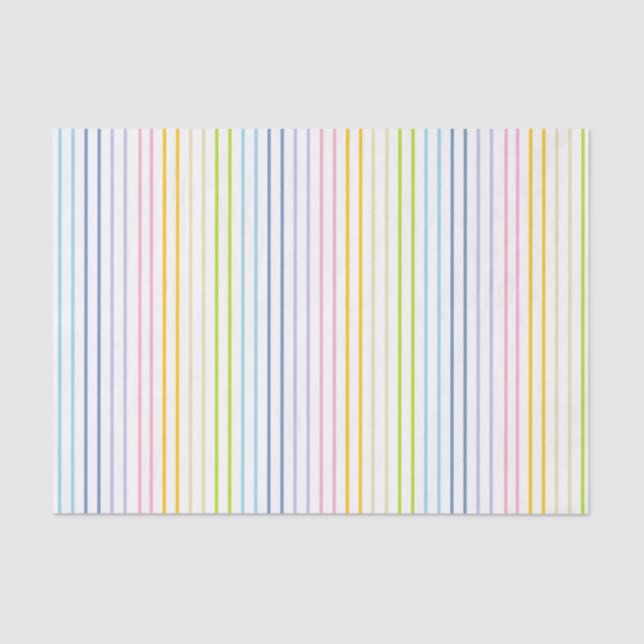 Papier Mousseline Rayures en pastel d'arc-en-ciel décrites par (Recto)