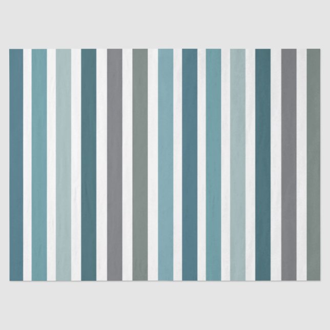 Papier Mousseline Rayures Gris Bleu (Recto)