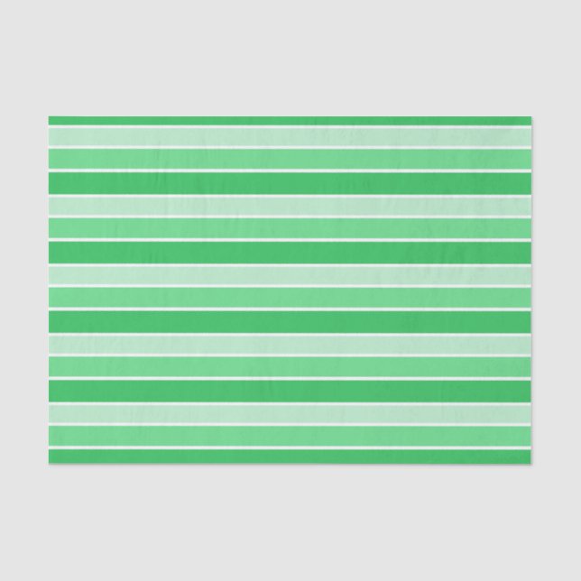 Papier Mousseline Rayures horizontales de nuances de vert (Recto)