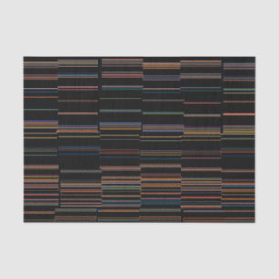 Papier Mousseline Rayures multicolores uniques foncées