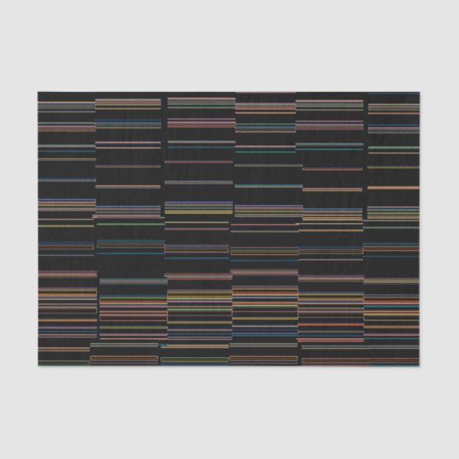 Papier Mousseline Rayures multicolores uniques foncées (Recto)