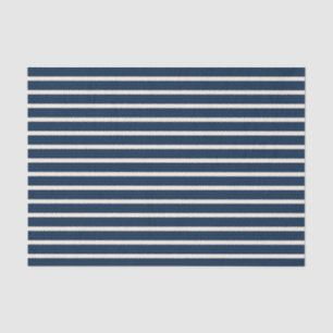 Papier Mousseline Rayures nautiques de marine