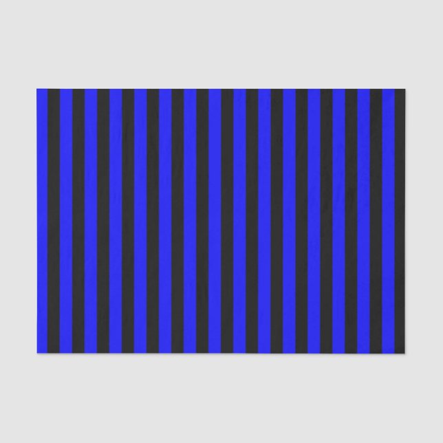 Papier Mousseline Rayures noires et bleues (Recto)