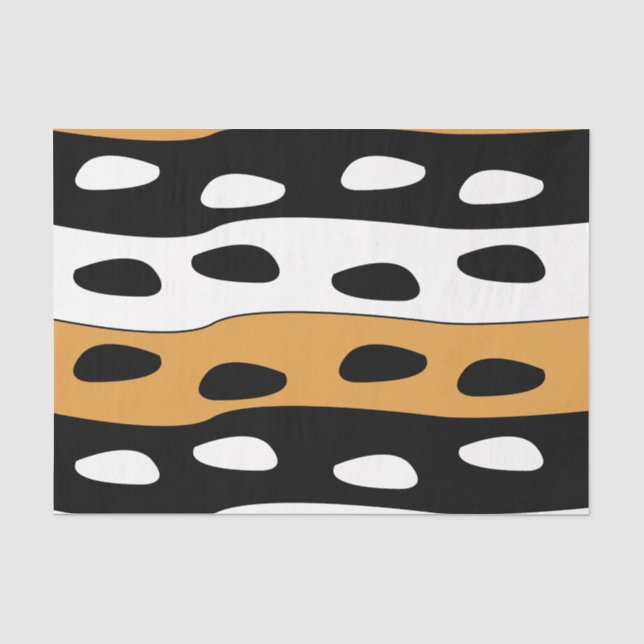 Papier Mousseline Rayures orange noir blanc (Recto)