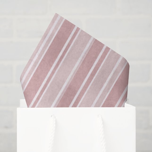 Papier Mousseline Rayures roses (Sac cadeau)
