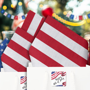 Papier Mousseline Rayures Rouges Et Blanches Americana