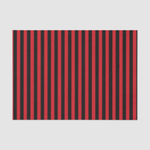 Papier Mousseline Rayures rouges et noires verticales