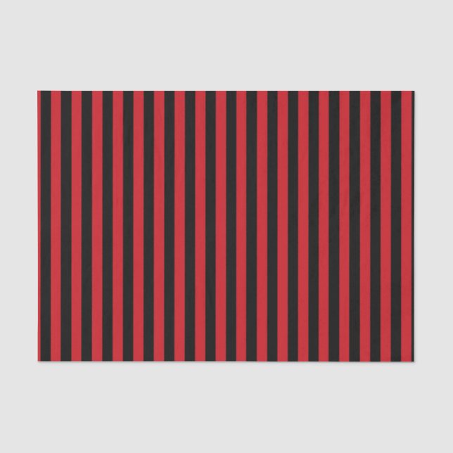 Papier Mousseline Rayures rouges et noires verticales (Recto)