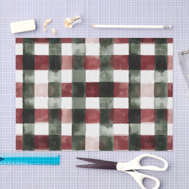 Papier Mousseline Rayures Vertes Rouges Anniversaire (Artisanat)