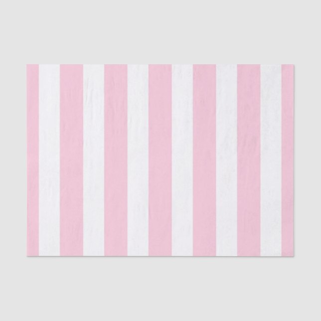 Papier Mousseline Rayures verticales rose et blanc, rayure shabby ch (Recto)