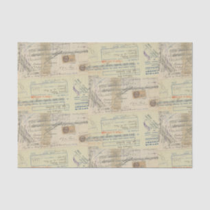 Papier Mousseline Réception vintage avec timbres