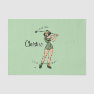 Papier Mousseline Réchauffez-vous pour Golfing Personnel Lady Golfer