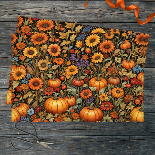 Papier Mousseline Récolte d'automne aux couleurs vives de l'arrière-