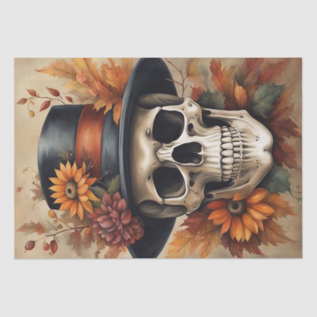 Papier Mousseline Récolte d'automne : Épouvantail dans le Découpage  (Recto)