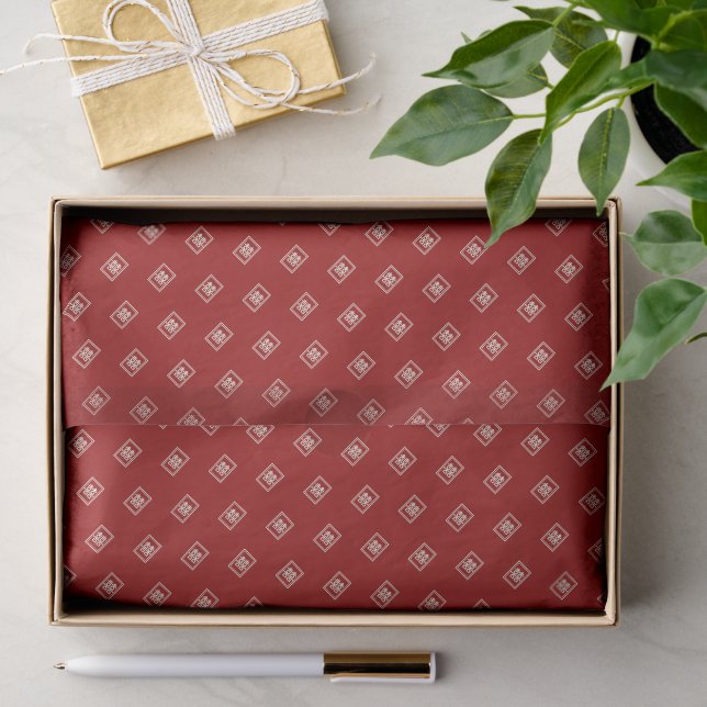 Papier Mousseline Rectangle Double Bonheur Classique Mariage Chinois (Cadeau)