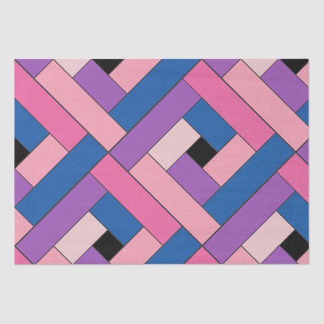 Papier Mousseline Rectangle Motif (ver1) avec détails personnalisés (Recto)