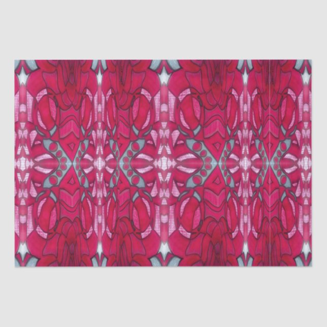 Papier Mousseline Red and blue tissue paper  (Recto)