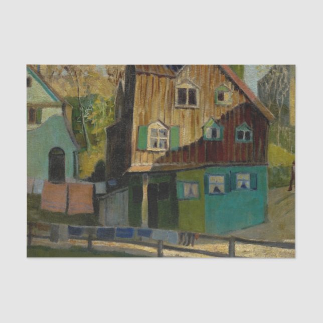 Papier Mousseline Red Bedding by Grant Wood (Recto)