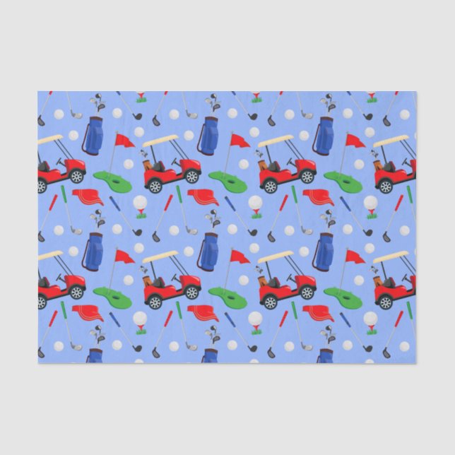 Papier Mousseline Red Blue & Green Golf (Recto)
