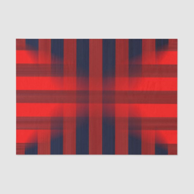 Papier Mousseline Red Bokeh Buffalo Plaid (Recto)