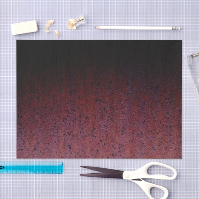 Papier Mousseline Red Brown Black Ombre Rust Metal Patina (Artisanat)