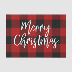 Papier Mousseline Red Buffalo Plaid & Joyeux Noël  Nom personnel