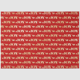 Papier Mousseline Red et Gold JOY Red Christmas