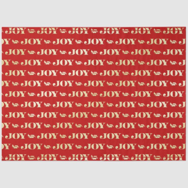 Papier Mousseline Red et Gold JOY Red Christmas (Recto)