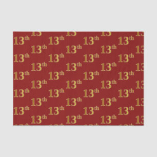 Papier Mousseline Red, Faux Gold 13e (treizième) événement