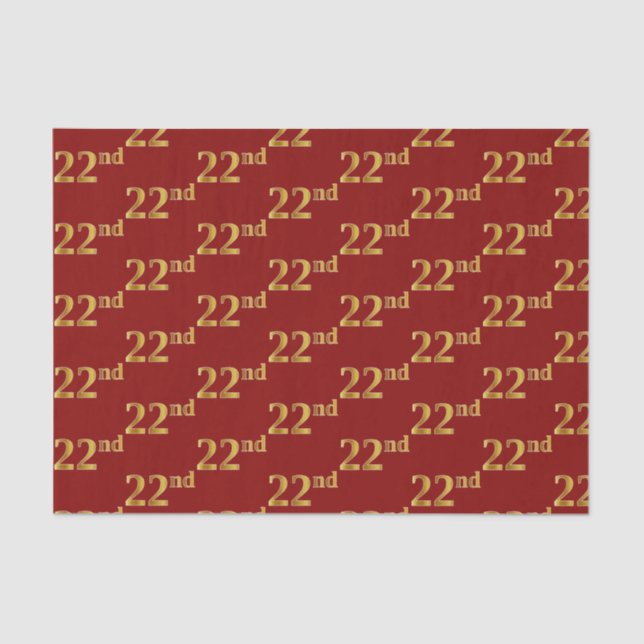 Papier Mousseline Red, Faux Gold 22e (Vingt-Deuxième) (Recto)