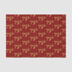 Papier Mousseline Red, Faux Gold 75e (Soixante-quinzième)